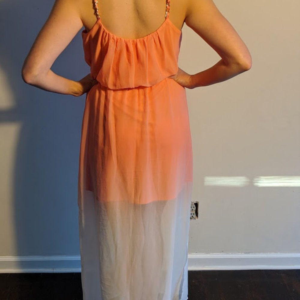 Orange/White Ombre Maxi Dress - Picture 2 of 8